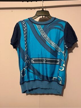 Chain Print Short Sleeve Top